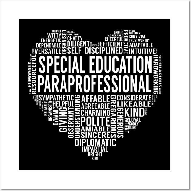 Special Education Paraprofessional Heart Wall Art by LotusTee